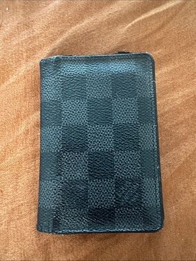 Louis Vuitton Black Checkered Leather Card Holder